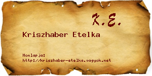Kriszhaber Etelka névjegykártya